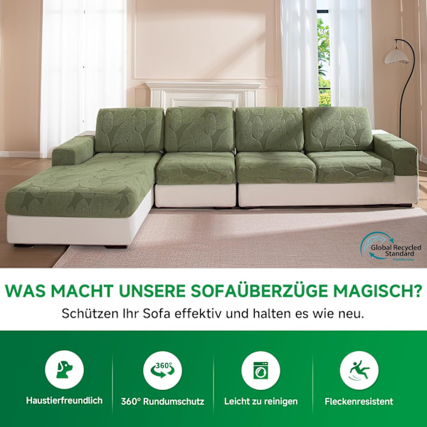 Sofaovertræk - Universal elastisk sofaovertræk til hynder, skridsikkert, vaskbart og let at pleje, ideelt til sofabeskyttelse lightgrey 30*80cm