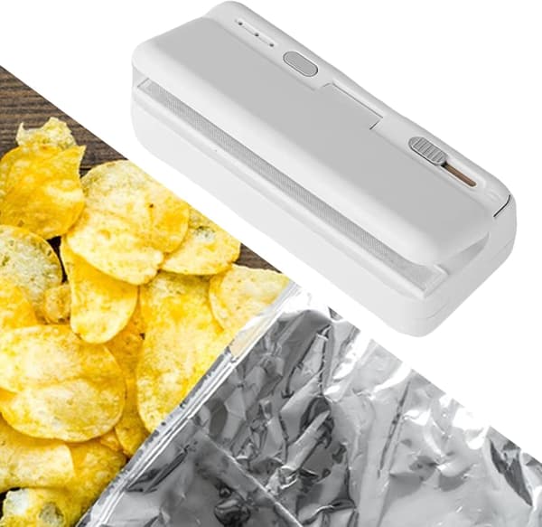 Bärbar Vakuumförpackare - Handpump för Matpåsar, Chips & Grönsaker White