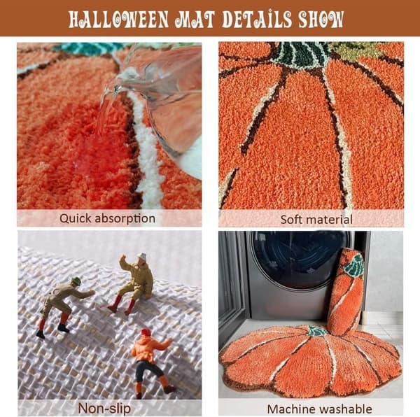Græskar Dørmåtte – Rillet Entémåtte og Stuemåtte til Efterår & Halloween 50*80cm