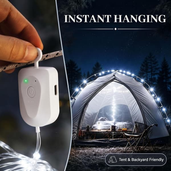 2M Feelys 2pk - Kold Hvid Genopladelig Multi-Mode til Soveværelse Havefest White 2 PC-2M