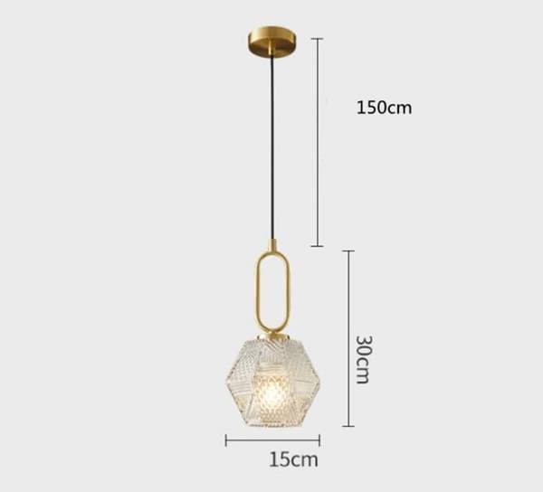 Modern Mässing Pendellampa - Designer Glasskärm, Infälld Montering för Köksö Matsal Sovrum Loft Embedded mount