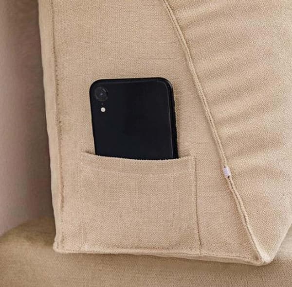 Back Support Pillow / Lumbar Support - Back Pillow with Adjustable Headrest Blue 60 x 50 x 20cm