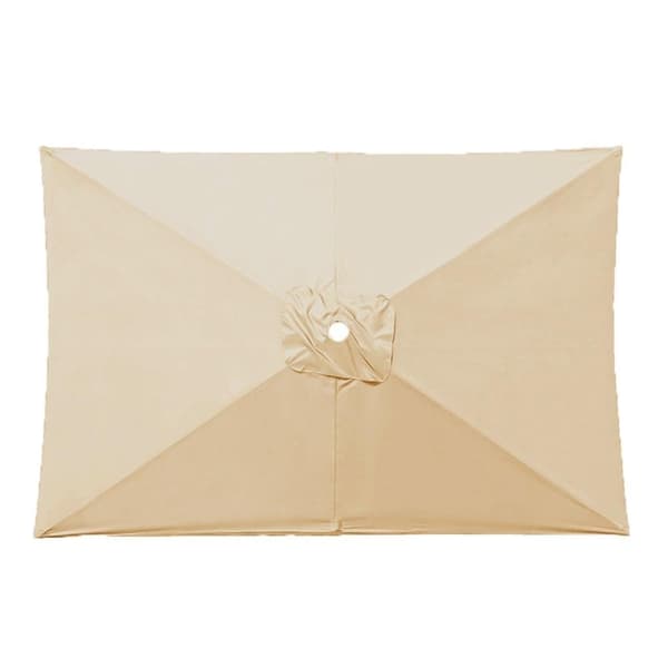 Erstatningsskærm til rektangulær parasol 2×3 m – polyesterdug med 6 ribber (kun dug) Beige