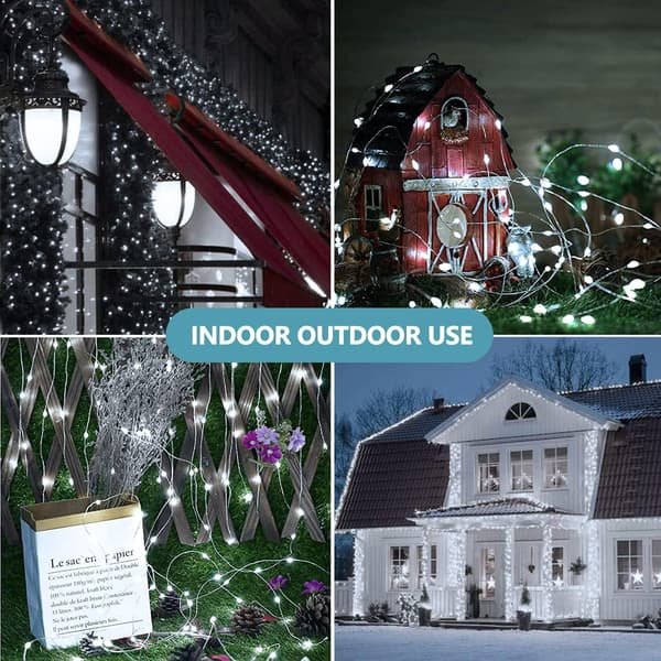 2M LED-slinga 1-pack Kallvit - 20LED Timer IP43 för Jul Trädgård Bröllop White 1 PC-2M