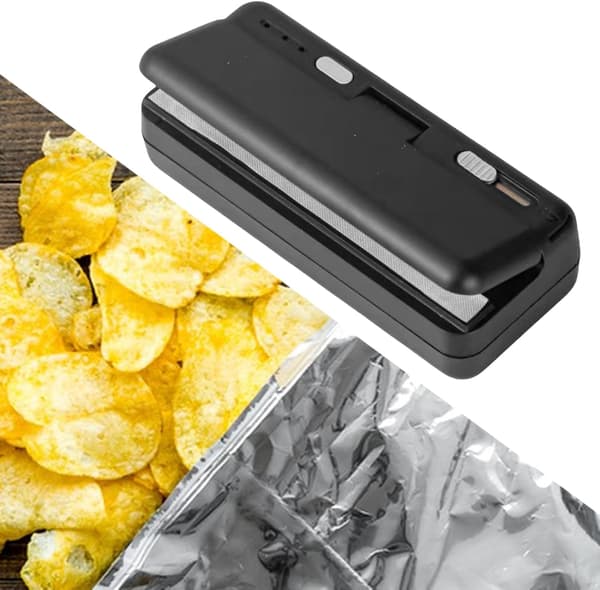 Bärbar Vakuumförpackare - Handpump för Matpåsar, Chips & Grönsaker Black