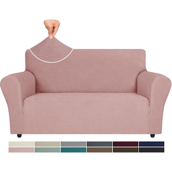 Strækbart sofabetræk, skridsikker sofabetræk, elastisk sofabetræk med armlæn, sofabetræk Koltuk Örtüsü sofakast grey / pink 2 sitzer | sofa breite: 145-178 cm