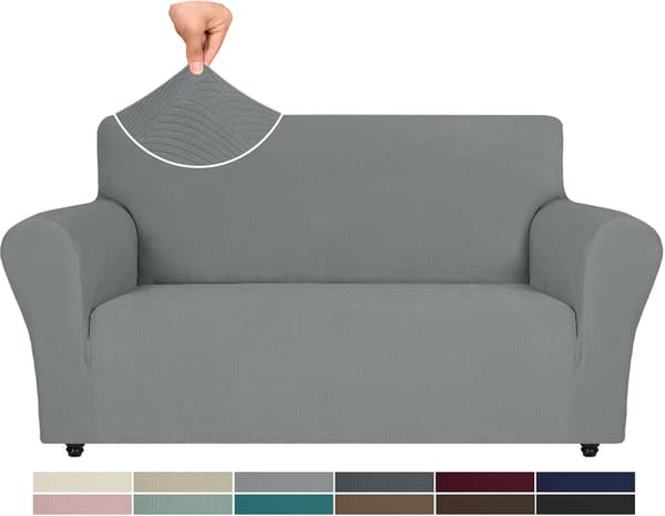 Strækbart sofabetræk, skridsikker sofabetræk, elastisk sofabetræk med armlæn, sofabetræk Koltuk Örtüsü sofakast lightgrey 3 sitzer | sofa breite: 183-234 cm