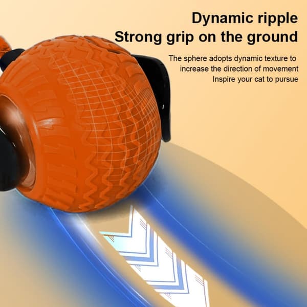 Interactive Cat Toy - Moving Ball with 3 Modes, USB Rechargeable, Perfect for Cats Orange