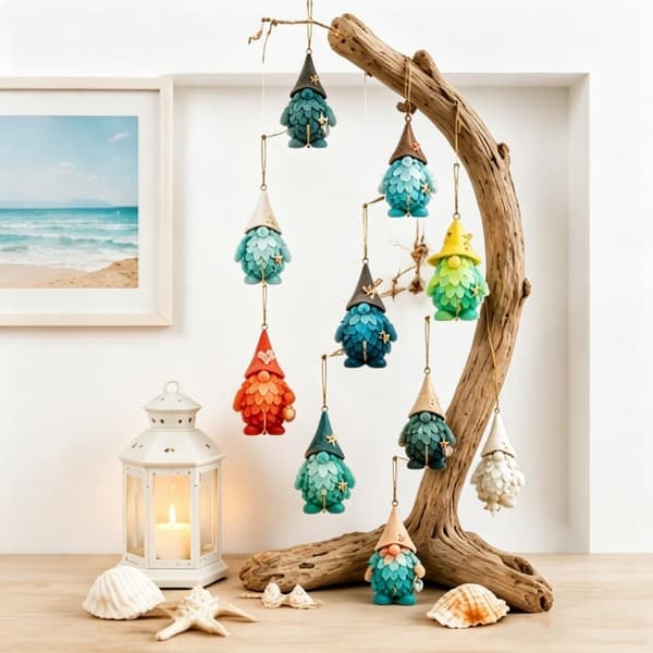 Adventskalender 2026 sjöglas-gnomer – 24 dagar, 2D-akrylcharms