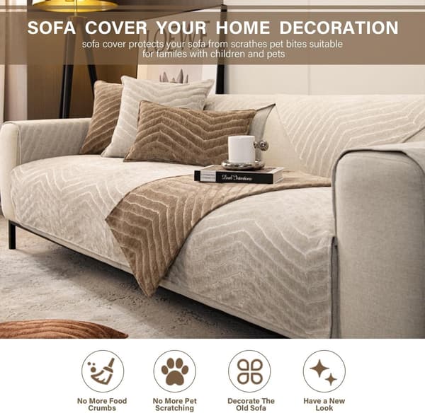Sofaovertræk - Moderne simpelt sofaovertræk vaskbart sofaovertræk 1-delt sofa slipcover til sektionssofa L-form alle årstider generisk Velve Light gray 70*150cm