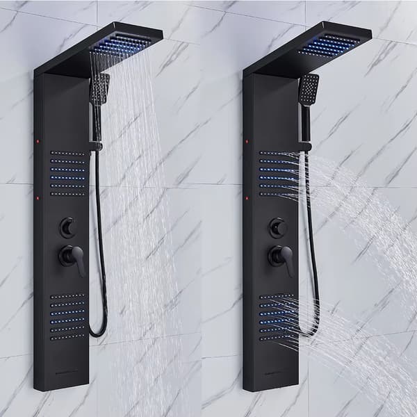 LED Hydromassage Duschkolonn - Vattenfall Regn, Massagejets, Väggblandare, Badspa-system - Stil 2