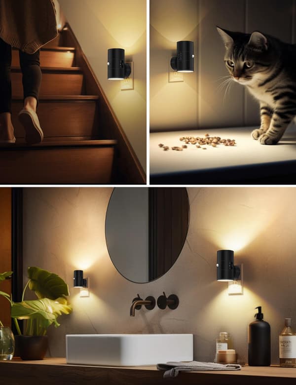 1/2 Pcs Modern LED Night Lights - Wall Socket Mounting - Warm White Light - 0-100 Lumens Dimmable - Motion Sensor - For Bedroom and Hallway vit 2PCS