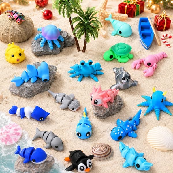 Jul-adventskalender – 24 dagar, mini 3D-printade djur