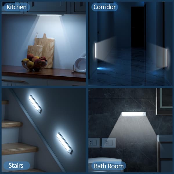 Rörelsesensor LED-lampa 2-pack - 1500mAh Magnetisk Trådlös Vit 30cm White 2PCS-30CM