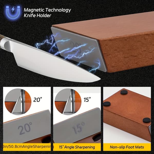 Knife Sharpener with Industrial Diamond - Rolling Knife Sharpener, Sharpening Wheel Tool with 15° and 20° Multi-angle Knife Sharpening Tool, Suitable for Kitchen Knives