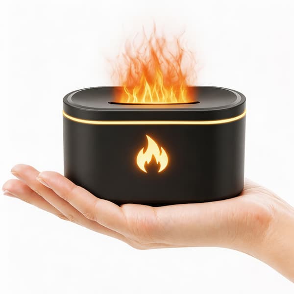 Eterisk oljediffuser, mini aromadiffuser och luftfuktare, 7 LED-lampor, svart
