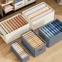 Ledander Drawer Organizer - Foldable Compartment Divider for Dresser Drawers Perfect for Pants, Sweaters & Accessories