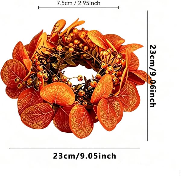 Decorative Maple Leaf Candle Wreath – Autumn Decor for Pillar Candles, Style 1 Style 1