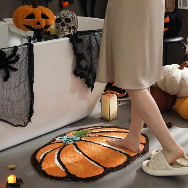 Græskar Dørmåtte – Rillet Entémåtte og Stuemåtte til Efterår & Halloween 60*90cm