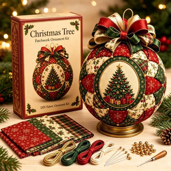Gør-det-selv julepatchwork-sæt S6 - Kreativt sy-stofpynt-håndværk Style 6