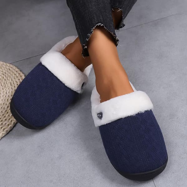 Hjemmesko med memoryskum til kvinder, lukket tå, bløde, fluffy, komfortable og afslappede pink 42-43