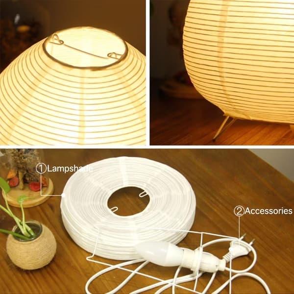 Japansk rispappersbordslampa - Mjuk varm sängbordslampa för sovrum Style 2