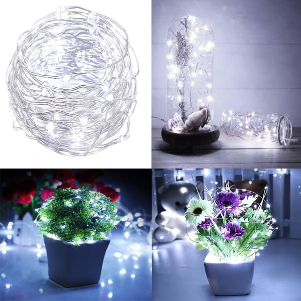 2M LED-slinga 1-pack Kallvit - 20LED Timer IP43 för Jul Trädgård Bröllop White 1 PC-2M