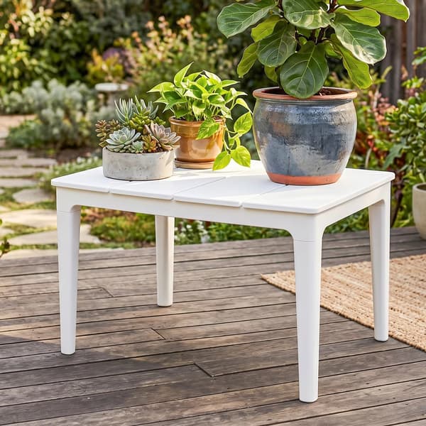 Have sidebord 70x53x39cm - Cremhvid til terrasse balkon udendørs elegant design