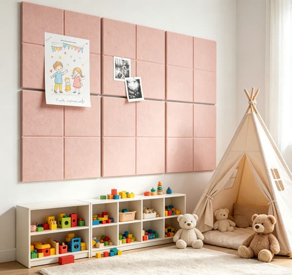 Akustikkpaneler, 12-pakning, Korsformede Filt Lydisolerende Paneler, 30 × 30 cm, Veggdekor Pink