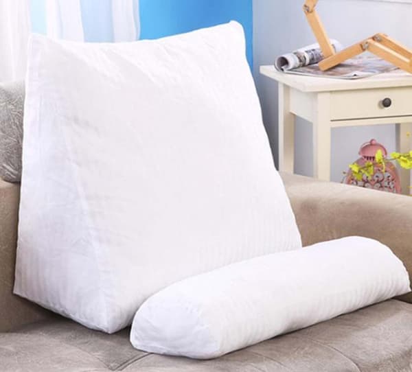 Back Support Pillow / Lumbar Support - Back Pillow with Adjustable Headrest Blue 60 x 50 x 20cm
