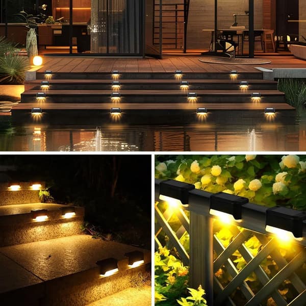 8-pack Solar Lights for Stairs and Railings - Solar Powered LED Lighting