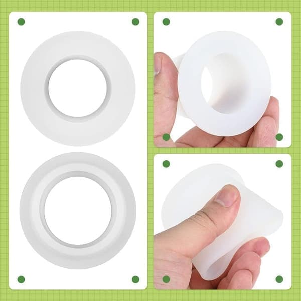 2-pak Parasolfæster til terrassebord – Koniske låg med 1,5\" adapter til poolparasoller White
