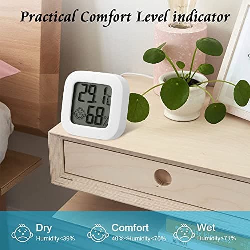 4-pack Mini LCD Digital Hygrometer Inomhus, Digital Termo-Hygrometer, Trådlös Termometer och Hygrometer Svart