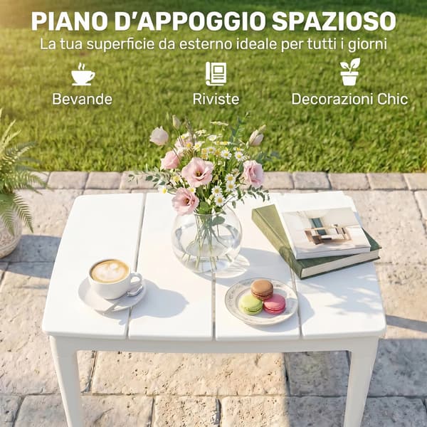 Have sidebord 70x53x39cm - Cremhvid til terrasse balkon udendørs elegant design