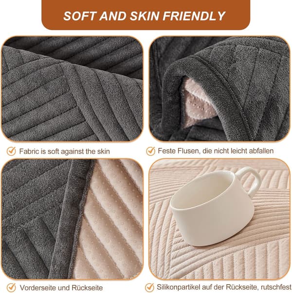Universellt Halkfritt Ultra Stretch Sofföverdrag för 1/2/3/4-sitssoffor & L-formade Dynor, Solid Textur, Sofföverdrag för Vardagsrum a-braun 90×210