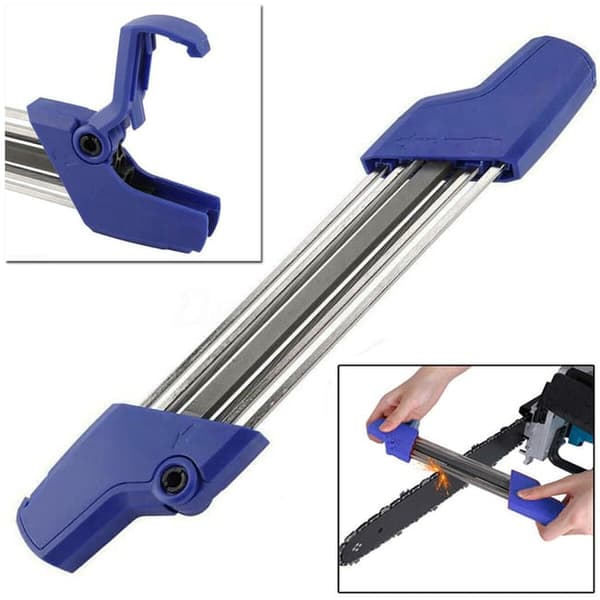 2-in-1 Chainsaw Sharpening Tool/Chain Sharpener - Metal, Compatible with 3/8P Chainsaw Chain, 4.0mm and 4.8mm, Quick and Easy Sharpening blue 4.8MM