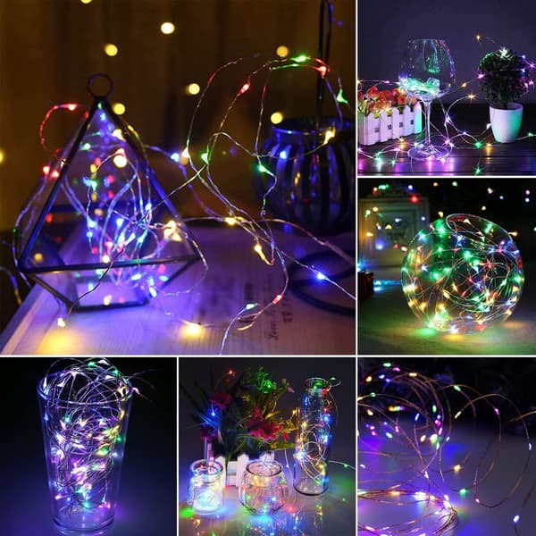 2M LED-ljusslinga 6-pack Flerfärgad - 20LED Timer IP43 för jul, trädgård, bröllop Multicolor 6 PC-2M