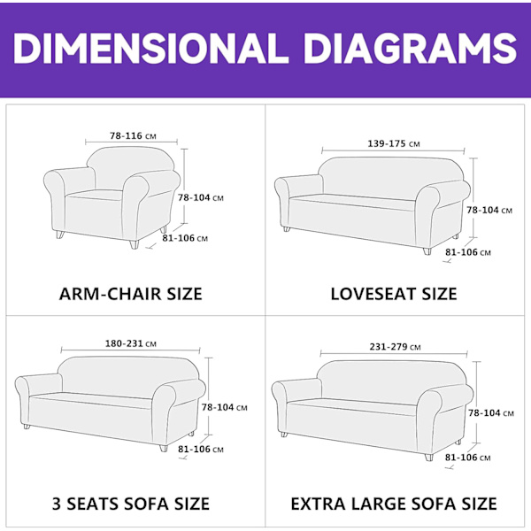 Strækbart sofabetræk, skridsikker sofabetræk, elastisk sofabetræk med armlæn, sofabetræk Koltuk Örtüsü sofakast darkgray 2 sitzer | sofa breite: 145-178 cm