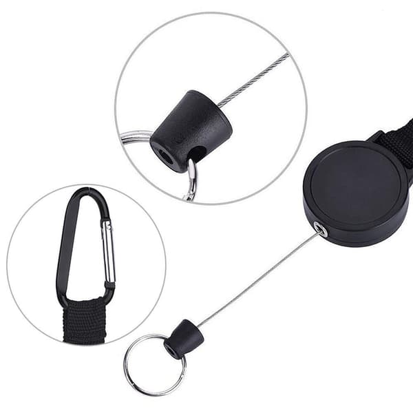 Foldbar Nøglekrog – Tungt Stålbælte med Autolås & 64 cm Justerbar Kæde 4 Pack