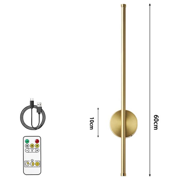 2-pak væglamper til stuen, sorte 60 cm - 3 farvetemperaturer, indendørs Black 2 pcs-60cm