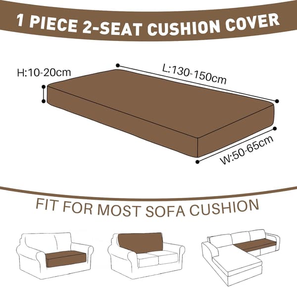 Soffdynasöverdrag, Stretch, Elastiskt Dynasöverdrag, Sofföverdrag, Universellt Soffdynasöverdrag, Soffdynas Sofföverdrag Beige Extra Large Single