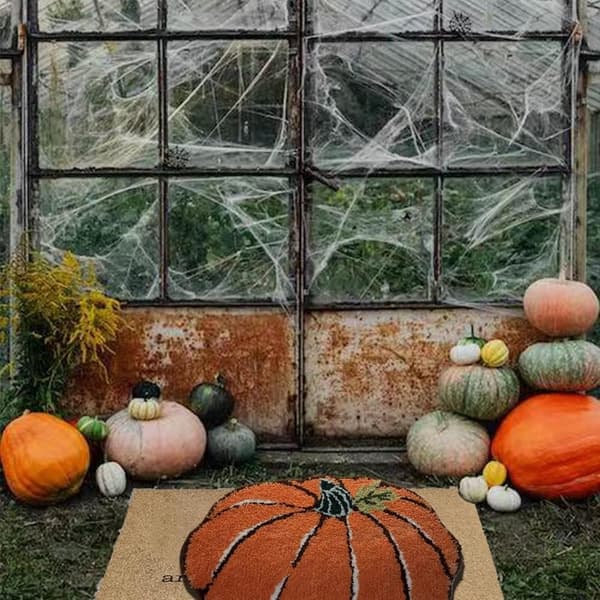 Græskar Dørmåtte – Rillet Entémåtte og Stuemåtte til Efterår & Halloween 60*90cm