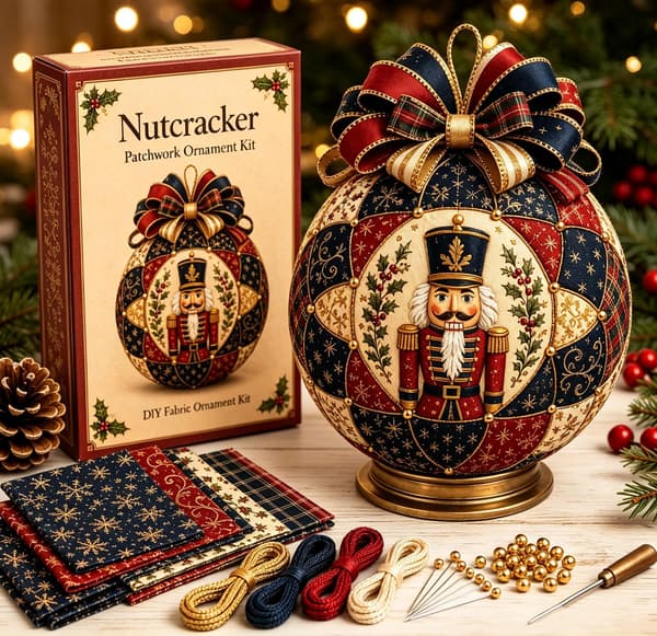 Gør-det-selv julepatchwork-sæt S3 - Kreativt sy-stofpynt-håndværk Style 3