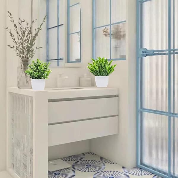Artificial Plants Set - 4-pack Small Artificial Plants with Pots, Decorative Plants for Home and Office
