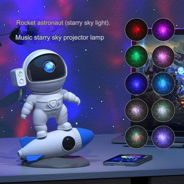 Astronaut Night Light/Galaxy Lamp - Starry Sky Projector with Bluetooth Speaker and Remote Control