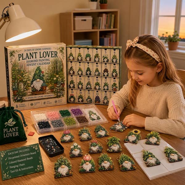 24-dagars diamantmålningsadventskalender S3 - DIY-tomtehängekit Style 4