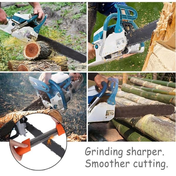 2-in-1 Chainsaw Sharpening Tool/Chain Sharpener - Metal, Compatible with 3/8P Chainsaw Chain, 4.0mm and 4.8mm, Quick and Easy Sharpening orange 4.0MM