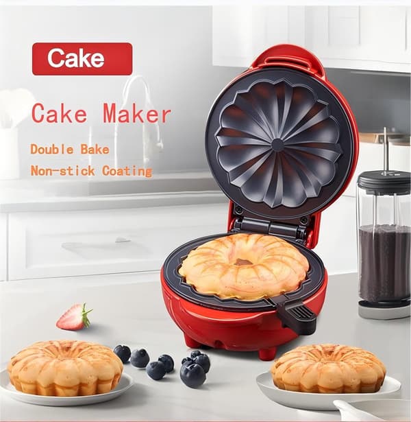 Cake Maker/Cake Machine Multifunctional 550W – Non-Stick, Double Heating, Easy Cleaning, Perfect for Lava Cakes, Mini Donuts, Waffles, and Snacks
