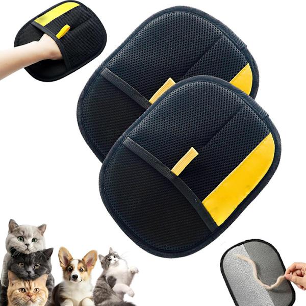 2 kpl Antistaattinen karvanpoistokäsine – Uudelleenkäytettävä ja pestävä käsine lemmikkien karvojen poistoon matoilta, sohvilta ja huonekaluilta