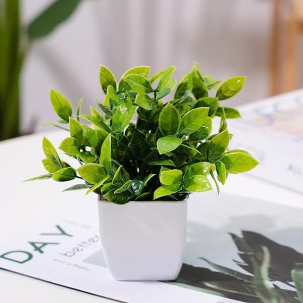 Artificial Plants Set - 4-pack Small Artificial Plants with Pots, Decorative Plants for Home and Office